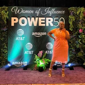 Eloquii Orange Button-Down Sheath Dress